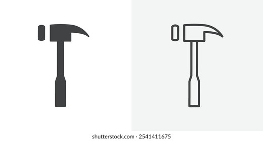 Hammer icon flat and simple set design