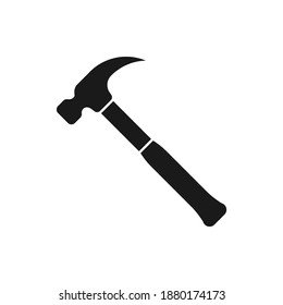 Hammer icon flat style isolated on white background. Vector illustration svg
