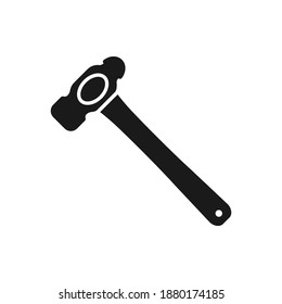 Hammer icon flat style isolated on white background. Vector illustration svg