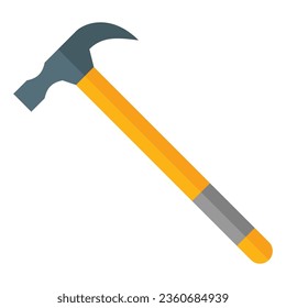 Hammersymbol im Flachstil einzeln auf weißem Hintergrund. Bauwerkzeuge, Vektorgrafik für Grafikdesign-Projekte