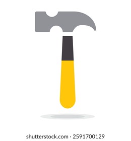 Hammer Icon in flat style isolated on white background. Colorful Hammer for web, app, logo, UI.tool for industrial workers. Equipment for repair and reconstruction. Vector illustration, EPS10