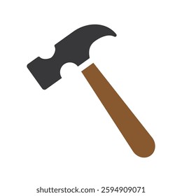Hammer Icon in flat style isolated on white background. Colorful Hammer for web, app, logo, UI.tool for industrial workers. Equipment for repair and reconstruction. Vector illustration, EPS10
