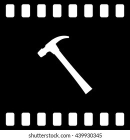 Hammer icon flat style stock vector illustration