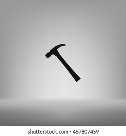 Hammer icon flat style stock vector illustration