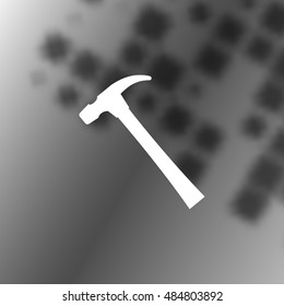 Hammer icon flat style stock vector illustration