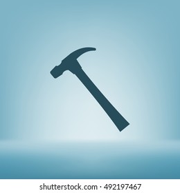 Hammer icon flat style stock vector illustration