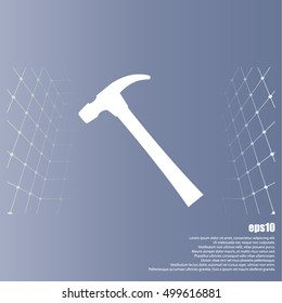 Hammer icon flat style stock vector illustration