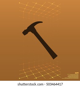 Hammer icon flat style stock vector illustration