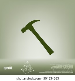 Hammer icon flat style stock vector illustration