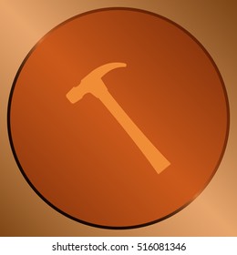 Hammer icon flat style stock vector illustration