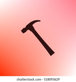 Hammer icon flat style stock vector illustration