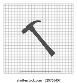 Hammer icon flat style stock vector illustration