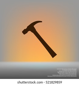 Hammer icon flat style stock vector illustration