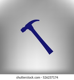 Hammer icon flat style stock vector illustration