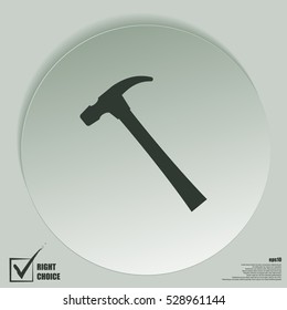 Hammer icon flat style stock vector illustration