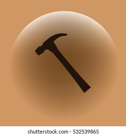 Hammer icon flat style stock vector illustration