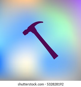 Hammer icon flat style stock vector illustration