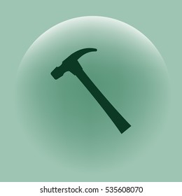 Hammer icon flat style stock vector illustration