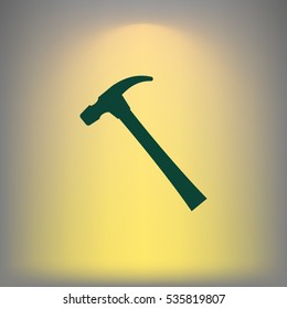Hammer icon flat style stock vector illustration