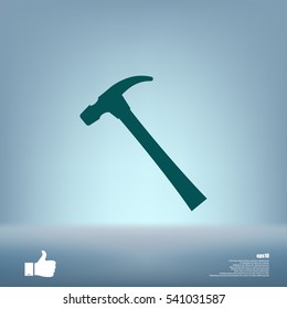 Hammer icon flat style stock vector illustration