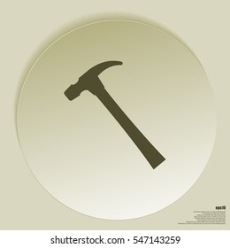 Hammer icon flat style stock vector illustration