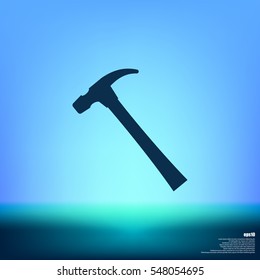 Hammer icon flat style stock vector illustration