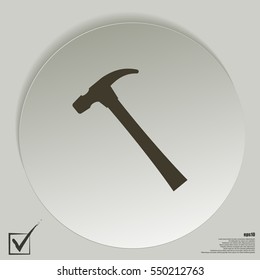 Hammer icon flat style stock vector illustration