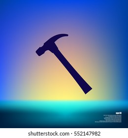 Hammer icon flat style stock vector illustration
