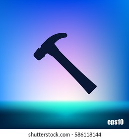Hammer icon flat style stock vector illustration