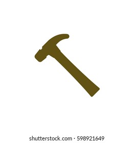 Hammer icon flat style stock vector illustration