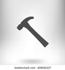Hammer icon flat style stock vector illustration