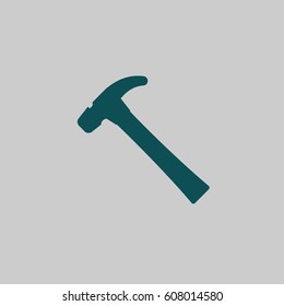 Hammer icon flat style stock vector illustration