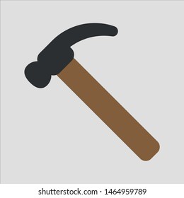 Hammer icon, flat style. - Vector