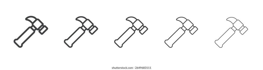 Hammer-Symbol flaches dünnes Illustrationssymbol