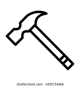 Hammer Icon Flat Vector Illustration