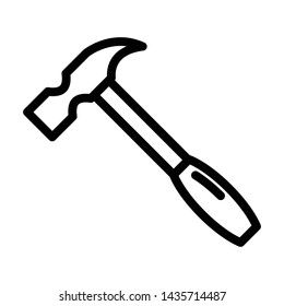 Hammer Icon Flat Vector Illustration