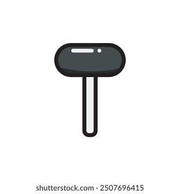 Hammer icon, flat icon vector illustration isolated on white background. 