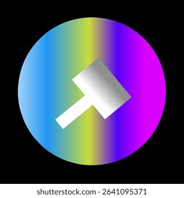 Hammer Icon in a Gradient Circle