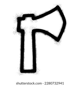 Hammer icon graffiti with black spray paint