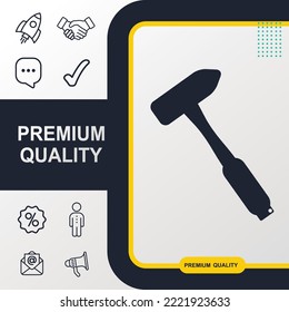 Hammer icon graphic element. Modern design.