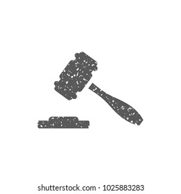 Hammer icon in grunge texture. Vintage style vector illustration.