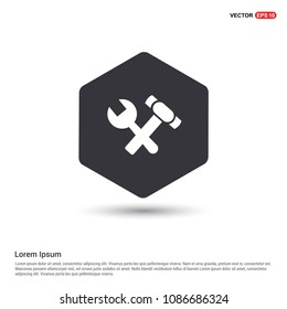 Hammer icon Hexa White Background icon template
