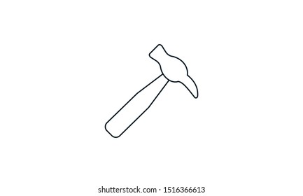 Hammer icon. High quality logo for web site design and mobile apps. Vector illustration on a white background.