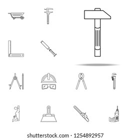 a hammer icon. Home repair tool icons universal set for web and mobile