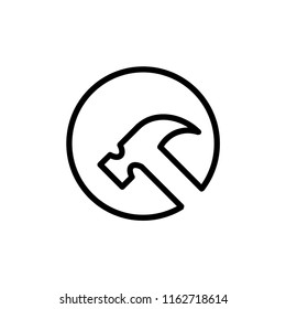 Hammer icon illustration isolated vector sign symbol.