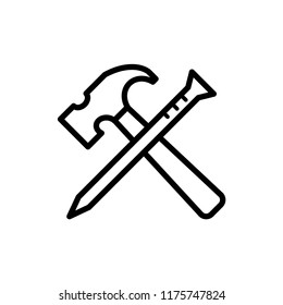 Hammer icon illustration isolated vector sign symbol.