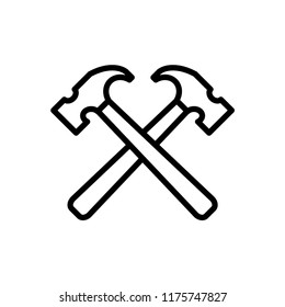 Hammer icon illustration isolated vector sign symbol.