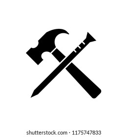 Hammer icon illustration isolated vector sign symbol.