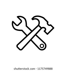 Hammer icon illustration isolated vector sign symbol.