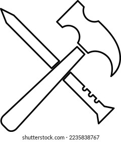 Hammer icon illustration isolated vector sign symbol on white background